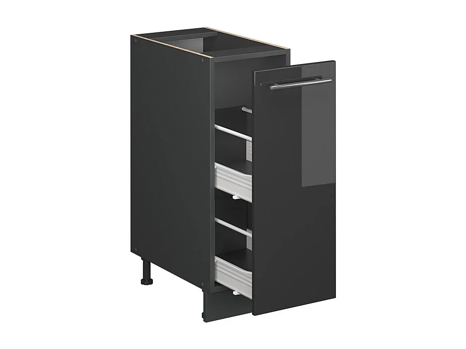 Meuble de cuisine anthracite haute brillance 30x60x82 fame-line