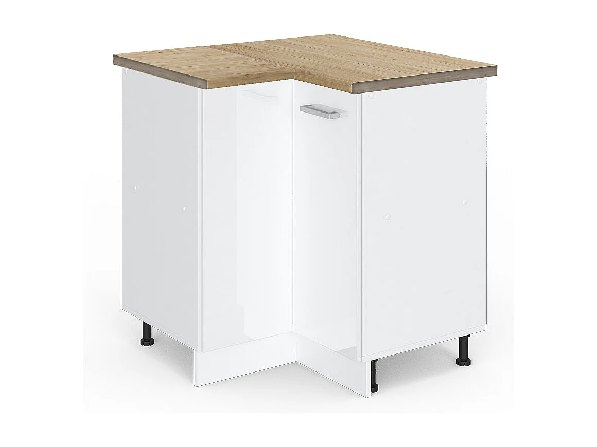 Armario de esquina blanco alto brillo 75.6x60x81.6 r-line