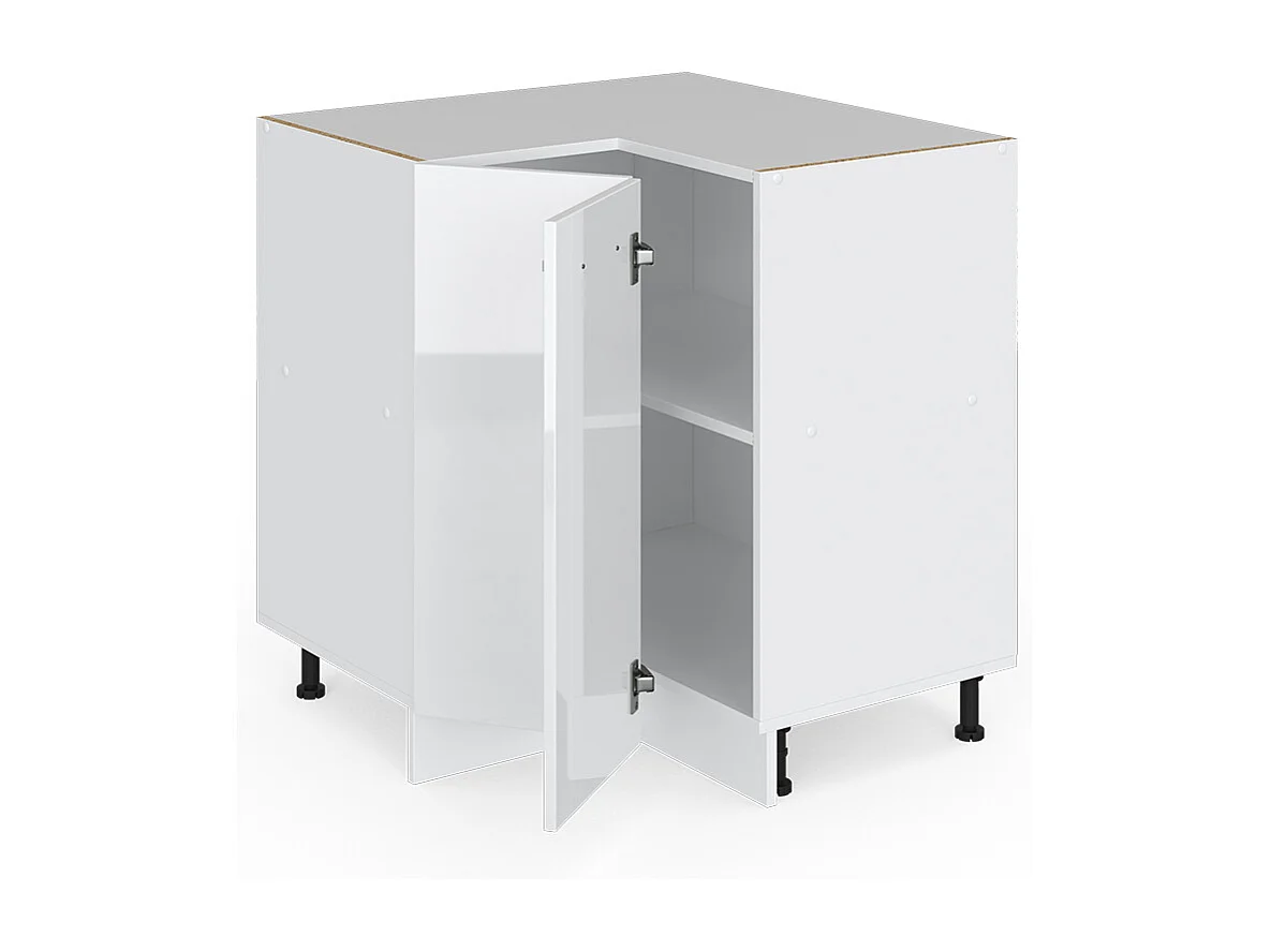 Armario de esquina blanco alto brillo 75.6x60x81.6 r-line