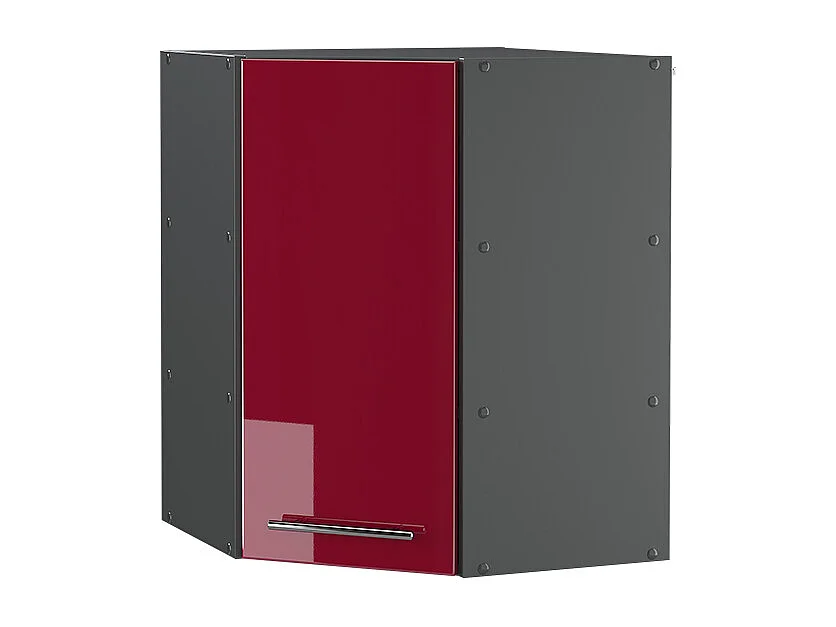 Elément haut de cuisine rouge bordeaux haute brillance 57x34.1x72 fame-line