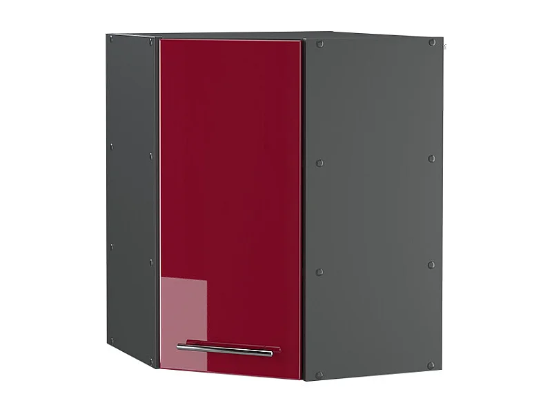 Elément haut de cuisine rouge bordeaux haute brillance 57x34.1x72 fame-line