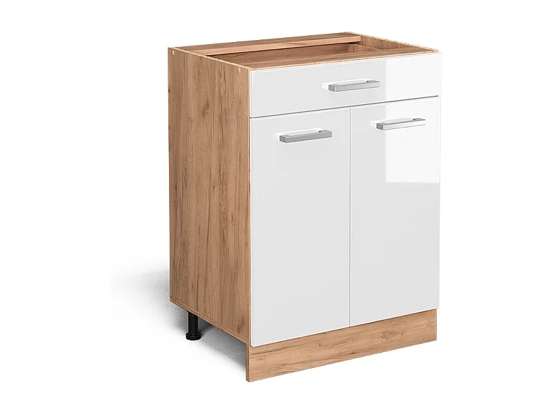 Meuble cuisine blanc haute brillance 60x46x81.6 r-line