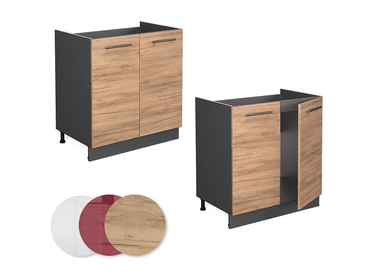 Mobile lavello cucina quercia dorata 80x60x82 fame-line