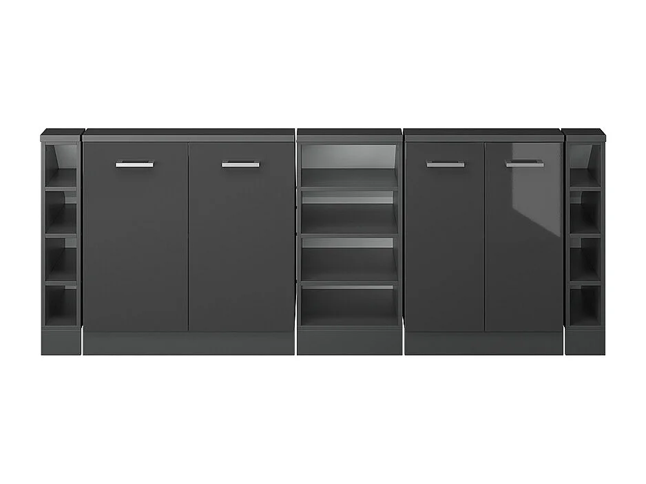 Mobile cucina sottotetto antracite lucido 215x46x81.6 r-line