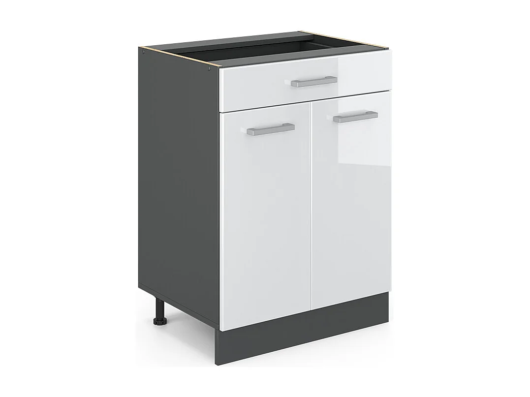 Meuble cuisine blanc haute brillance 60x46x81.6 r-line