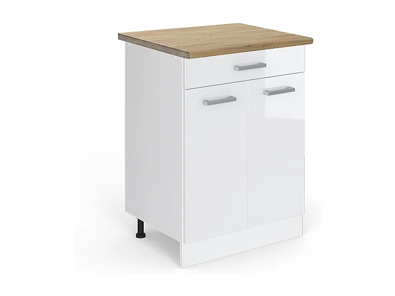 Mobiletto base per cucina bianco lucido 60x60x81.6 r-line