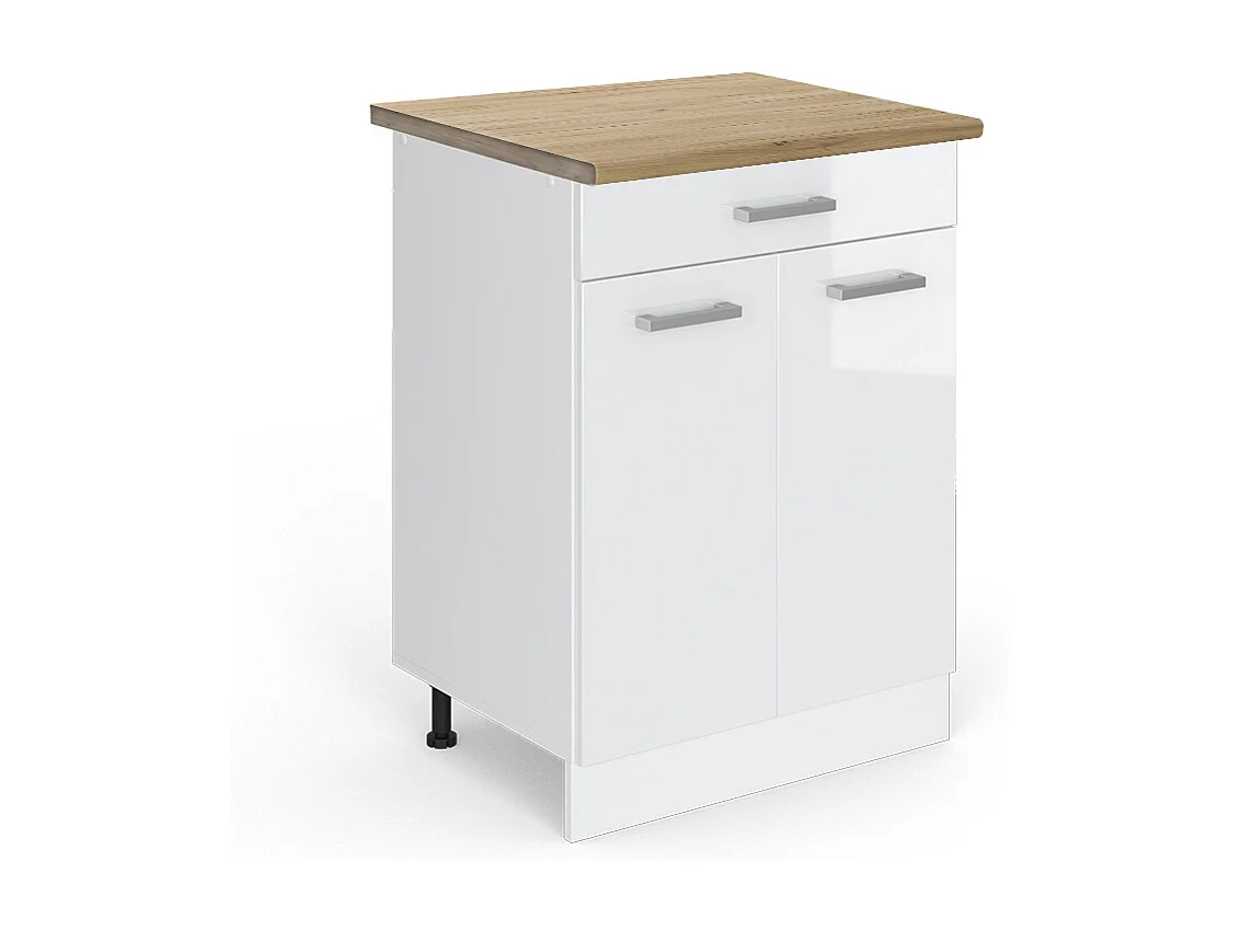 Mobiletto base per cucina bianco lucido 60x60x81.6 r-line