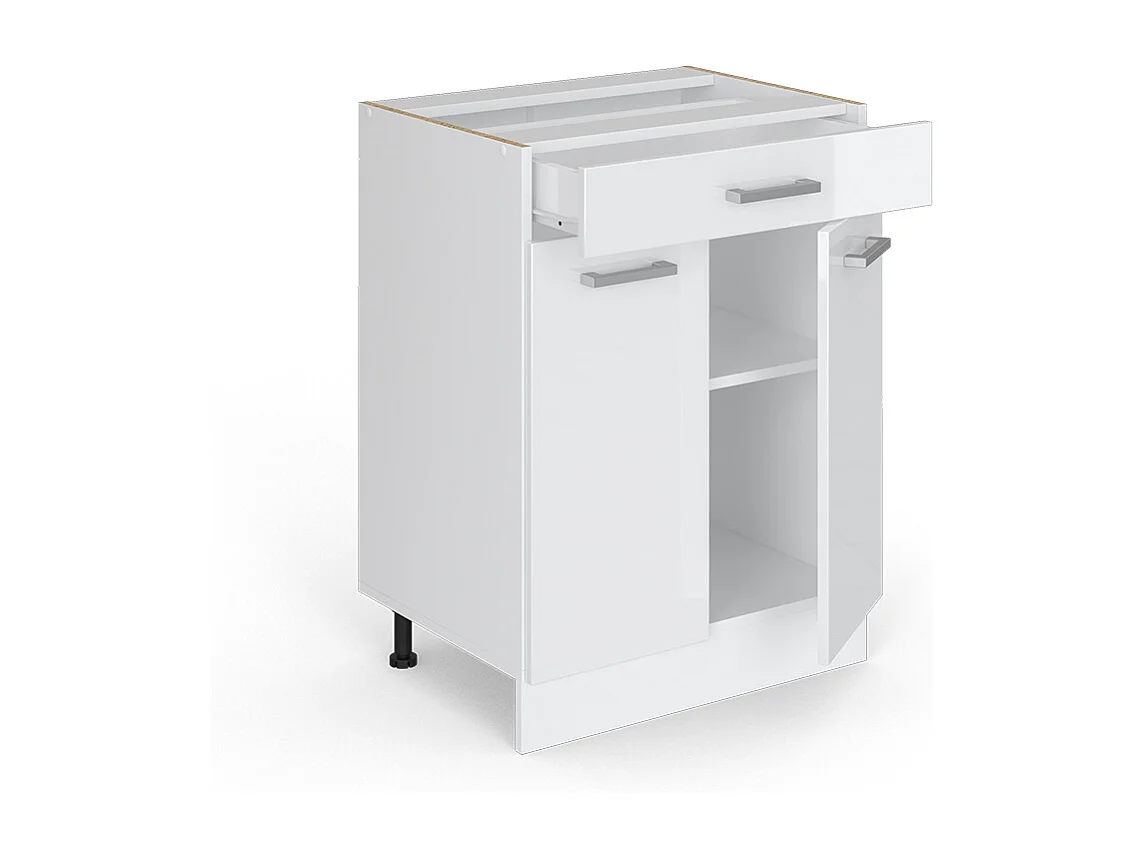 Mobiletto base per cucina bianco lucido 60x60x81.6 r-line