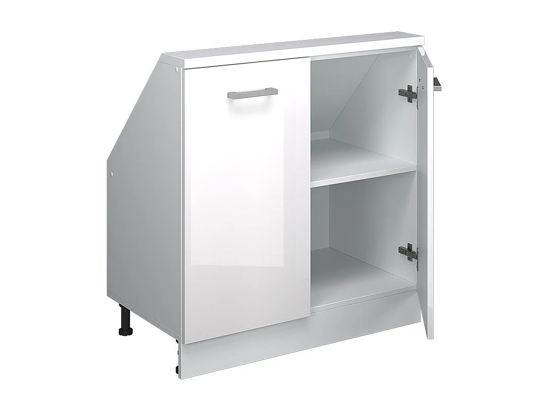 Armario de cocina para techo inclinado blanco alto brillo 80x46x81.6 r-line