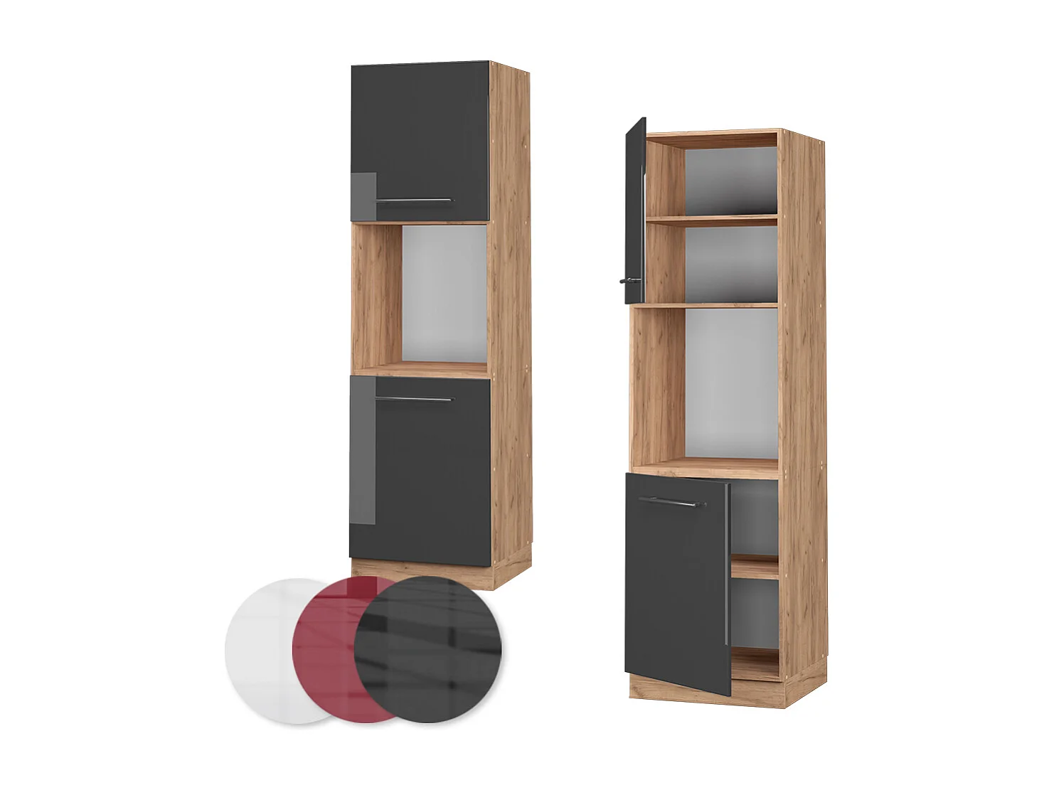 Meuble pour four anthracite haute brillance 60x58x206.8 fame-line