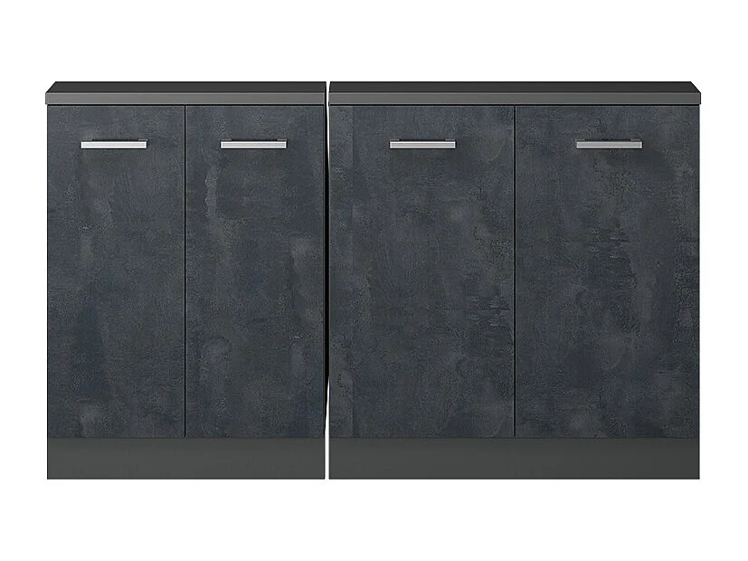 Armario de cocina para techo inclinado hormigón negro 140x46x81.6 r-line