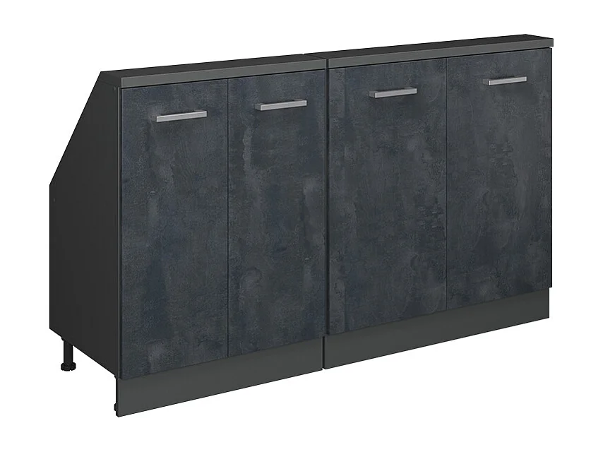 Meuble sous pente béton noir 140x46x81.6 r-line