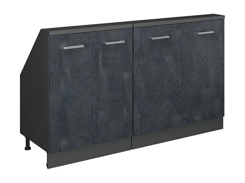 Mobile cucina sottotetto calcestruzzo nero 140x46x81.6 r-line