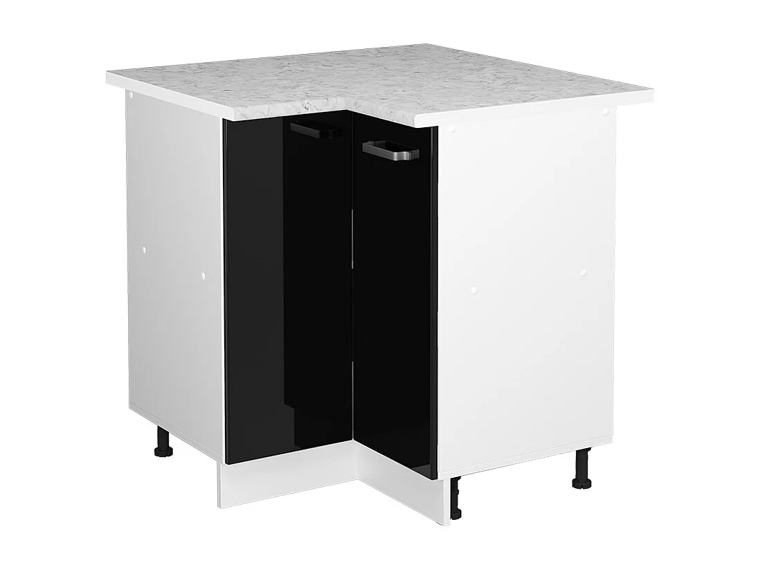 Armario de esquina negro brillo intenso 75.6x60x81.6 r-line
