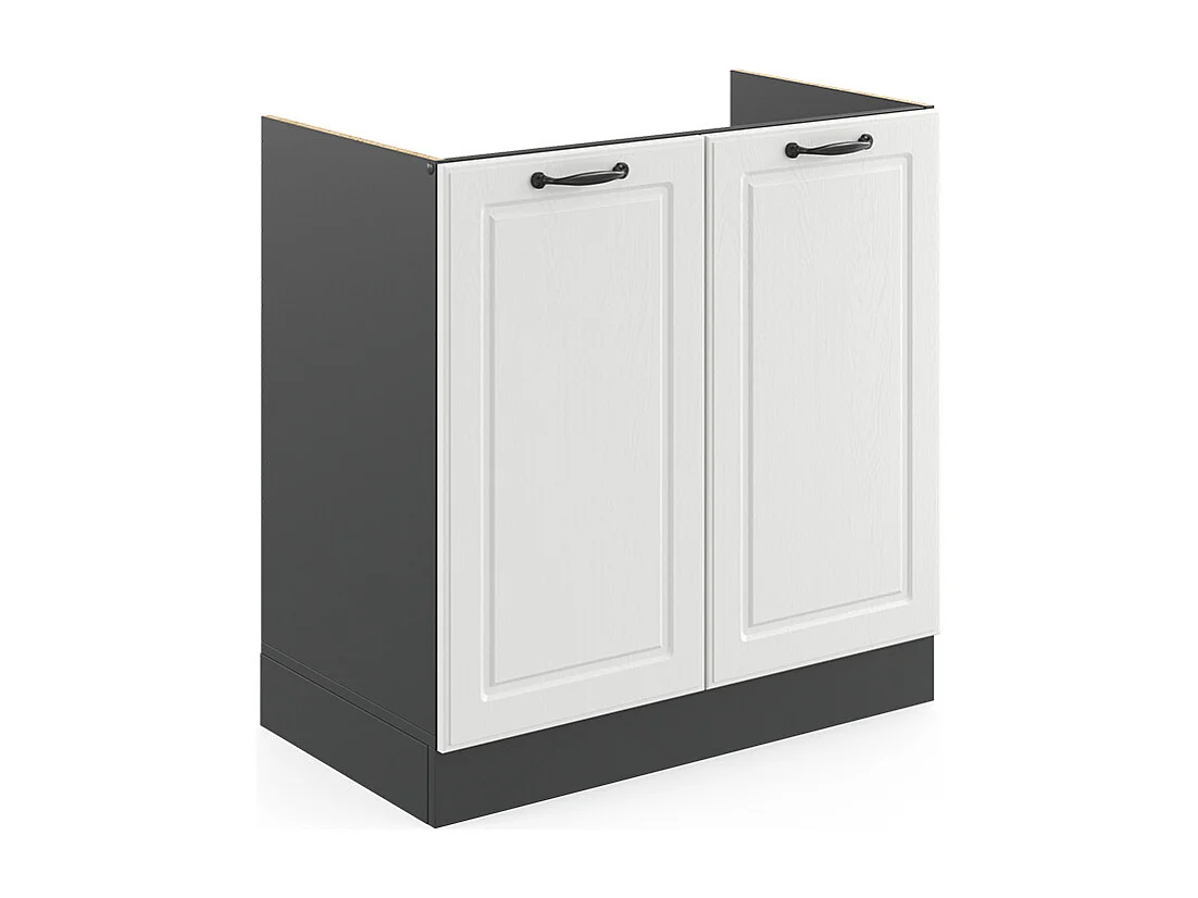 Meuble bas sous-évier blanc campagne 80x46x81.6 r-line