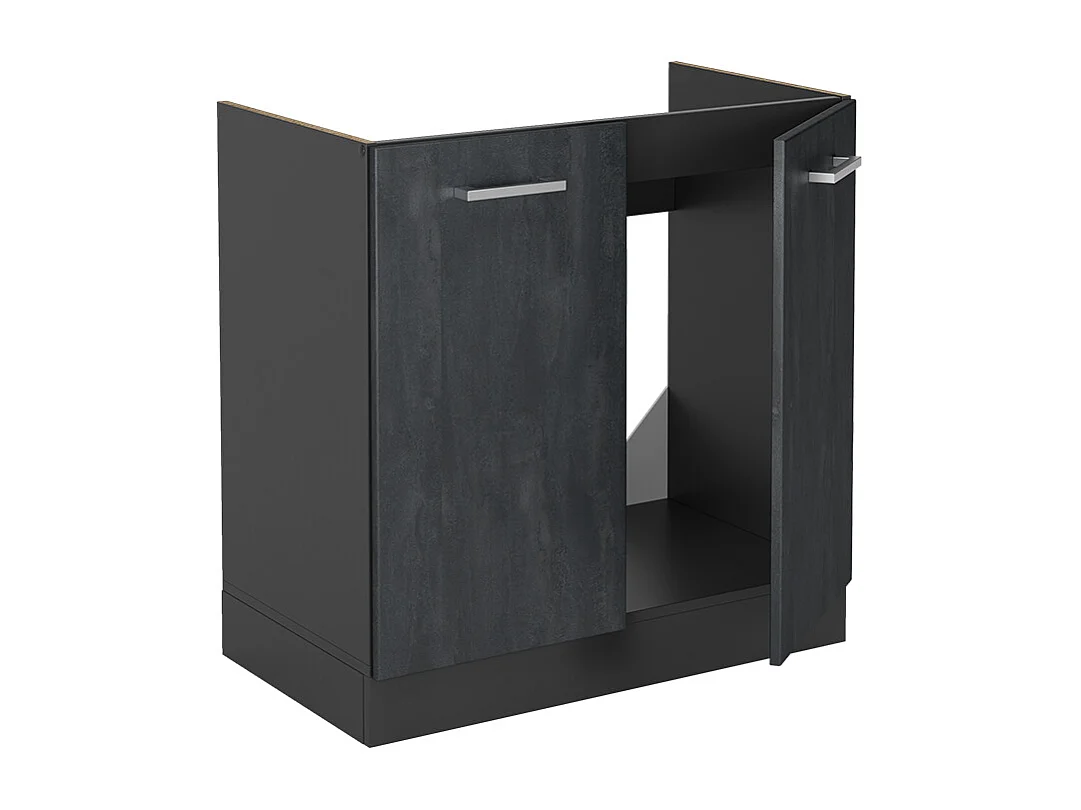 Mobile lavello cucina calcestruzzo nero 80x60x81.6 r-line