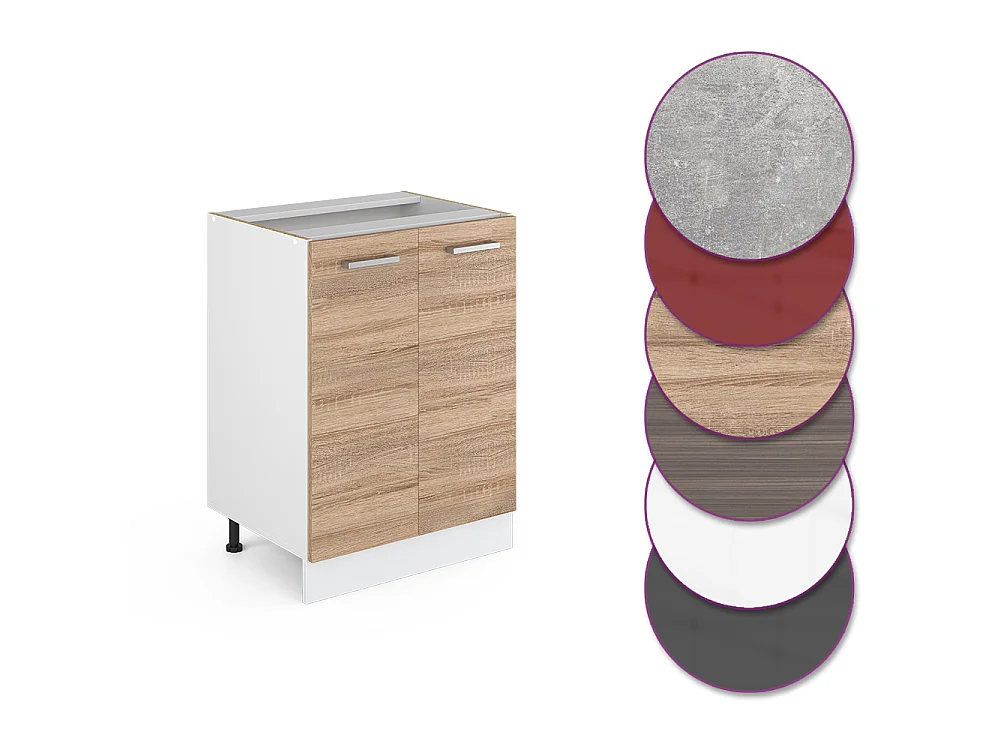 Meuble bas de cuisine sonoma 60x46x81.6 r-line