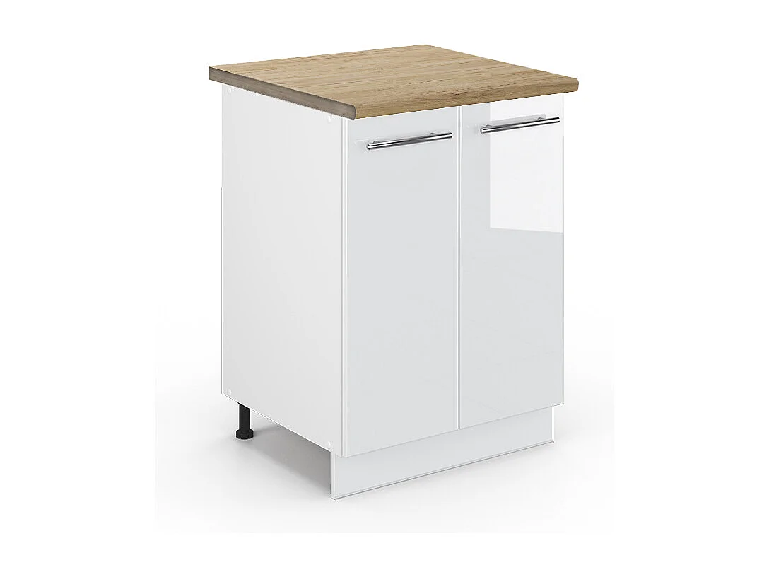 Mueble bajo de cocina blanco alto brillo 60x60x82 fame-line