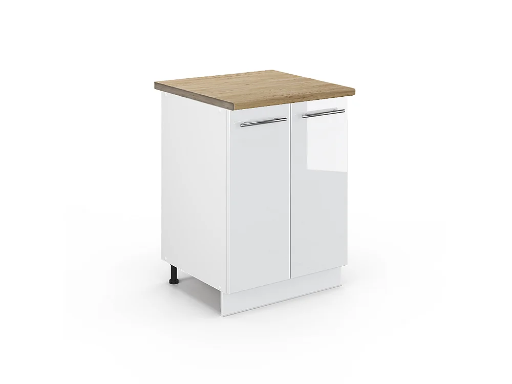 Mobiletto base cucina bianco lucido 60x60x82 fame-line
