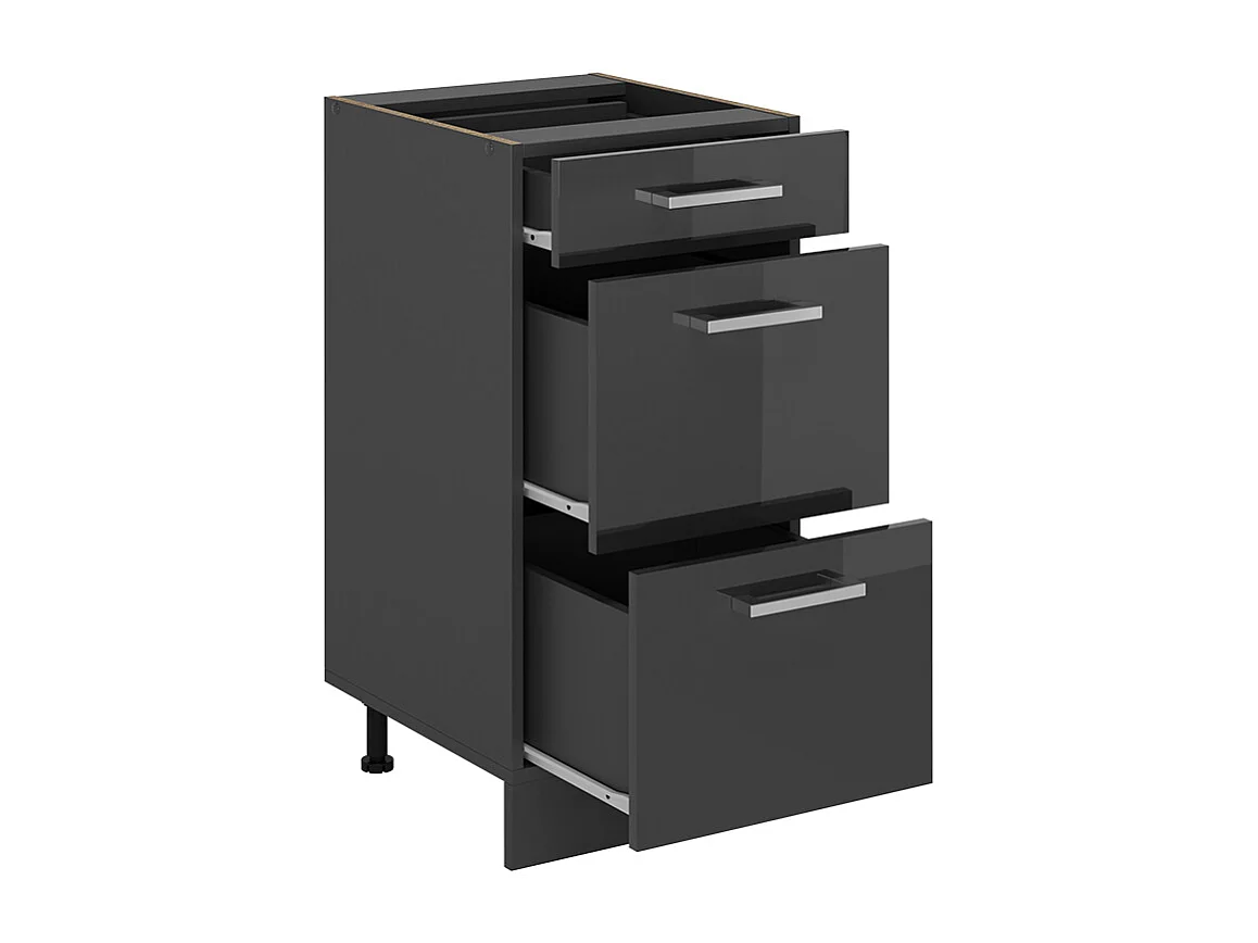 Mueble bajo de cocina antracita alto brillo 40x60x81.6 r-line