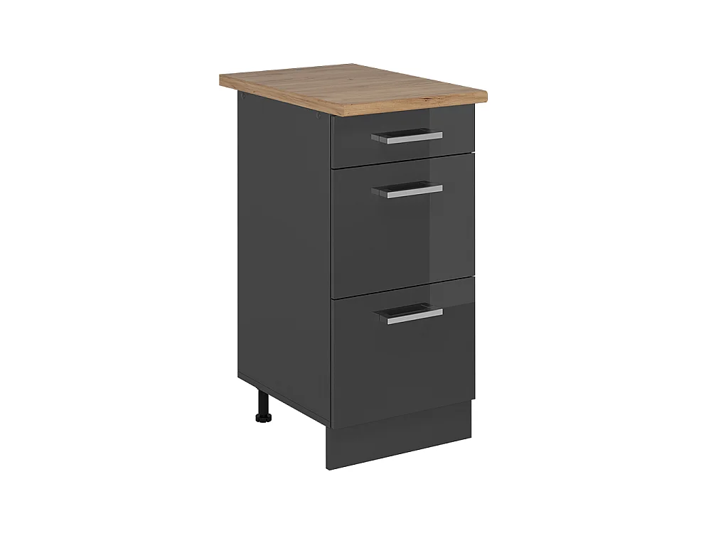 Meuble cuisine anthracite haute brillance 40x60x81.6 r-line