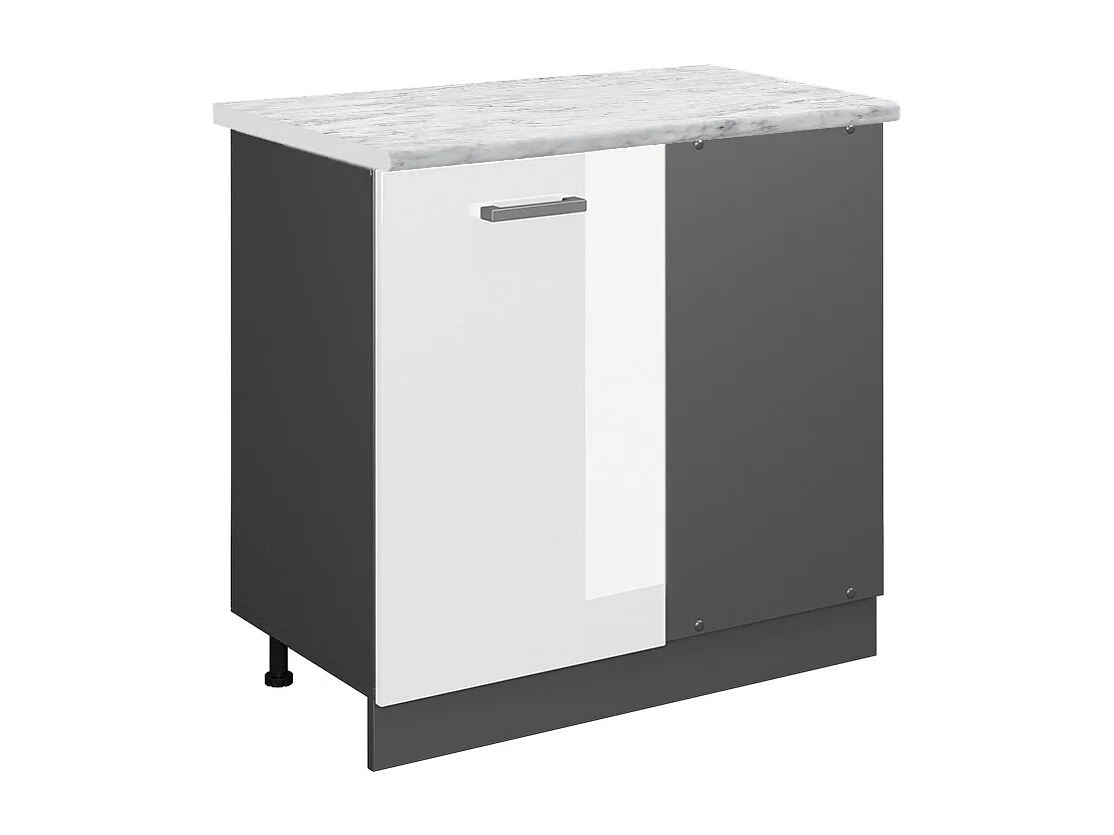 Armario de esquina blanco alto brillo 86x60x81.6 r-line