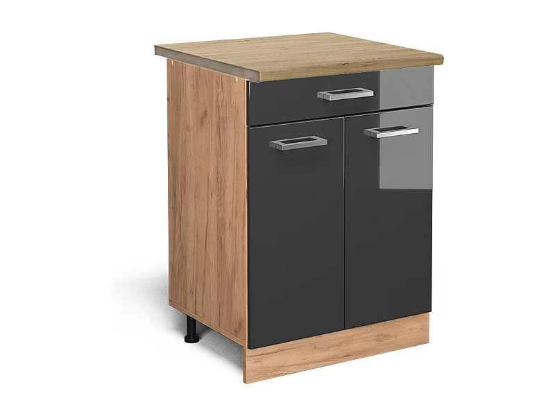 Keukenonderkast antraciet hoogglans 60x60x81.6 r-line
