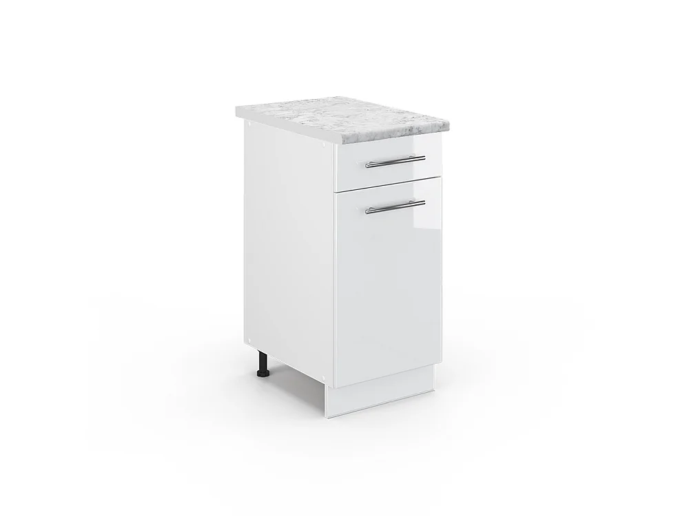 Meuble cuisine blanc haute brillance 40x60x82 fame-line