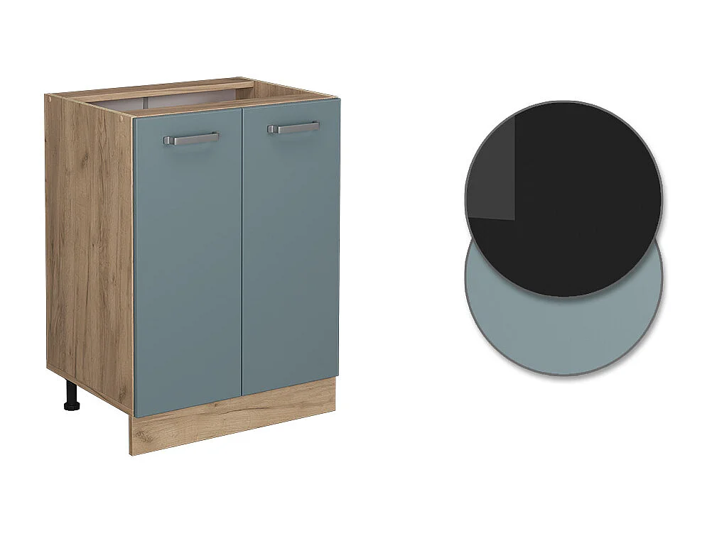 Meuble bas de cuisine bleu-gris 60x60x81.6 r-line