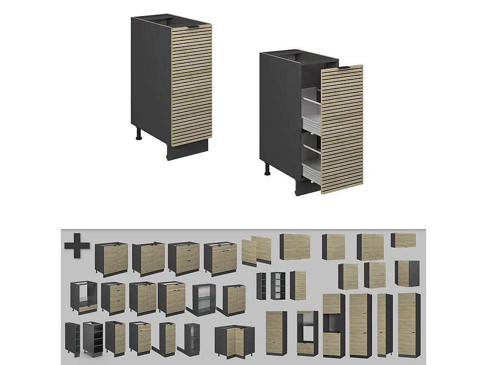 Apothekerschrank eiche paneel 30x51.6x82 fame-line