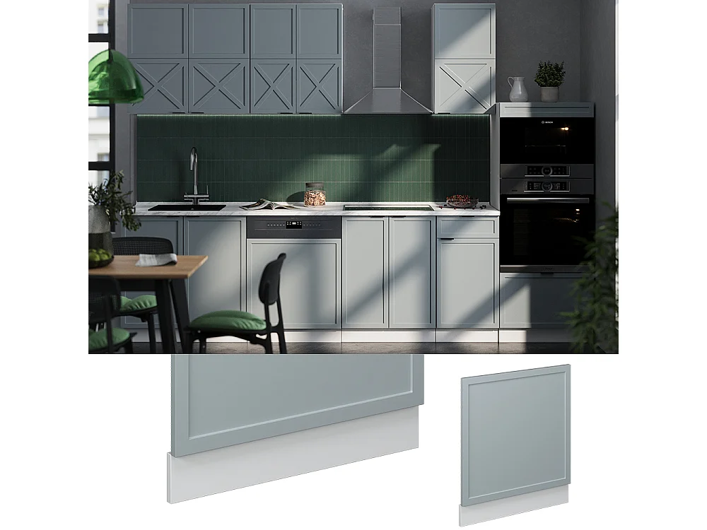 Frontblende hellblau-grau 60x1.6x67.4 fame-line