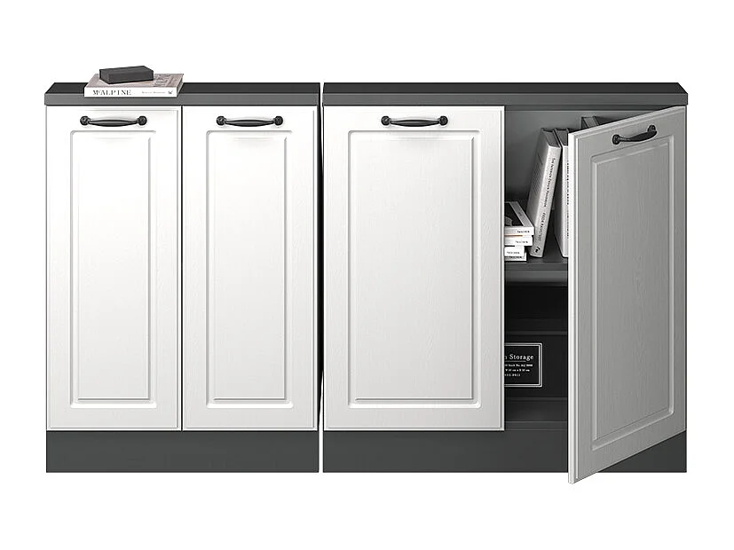 Meuble sous pente blanc campagne 140x46x81.6 r-line