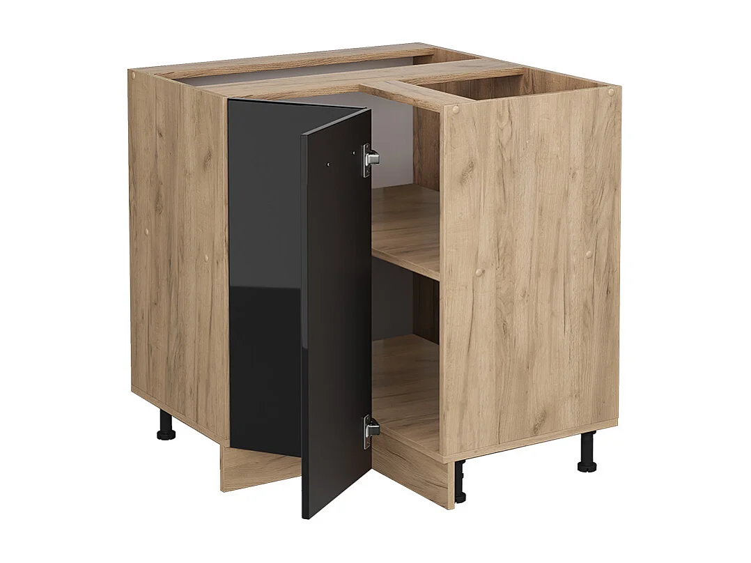 Mobile ad angolo cucina nero lucido 75.6x60x81.6 r-line
