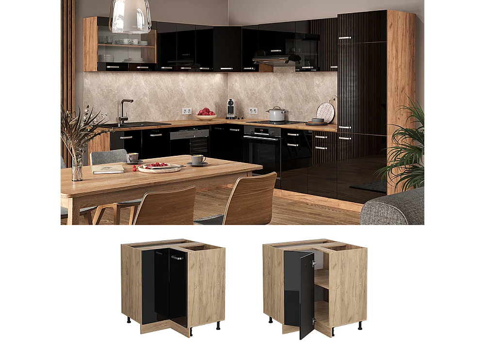 Meuble dangle noir haute brillance 75.6x60x81.6 r-line