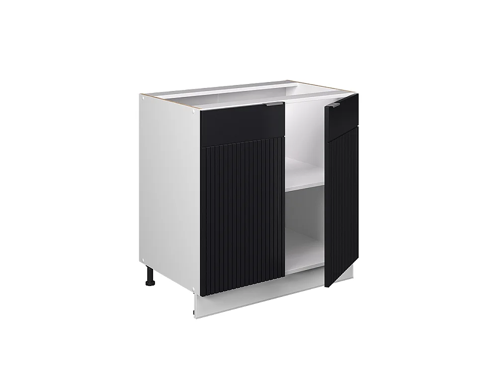 Keukenonderkast zwart gestreept/wit 80x51.6x82 fame-line