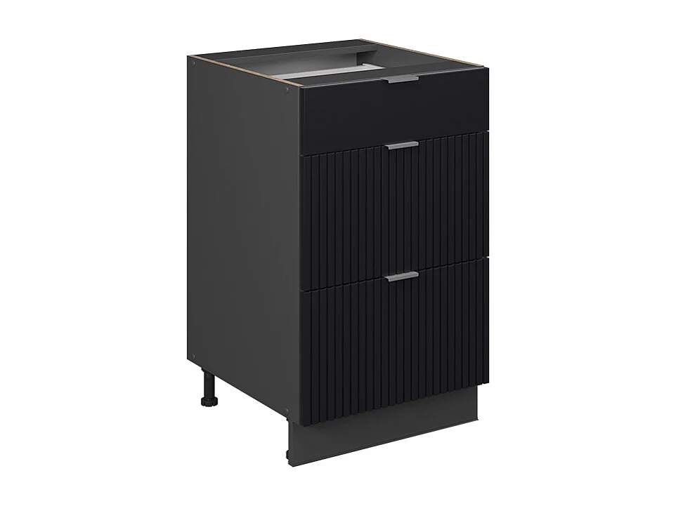 Mobiletto base per cucina nero a righe 50x51.6x82 fame-line