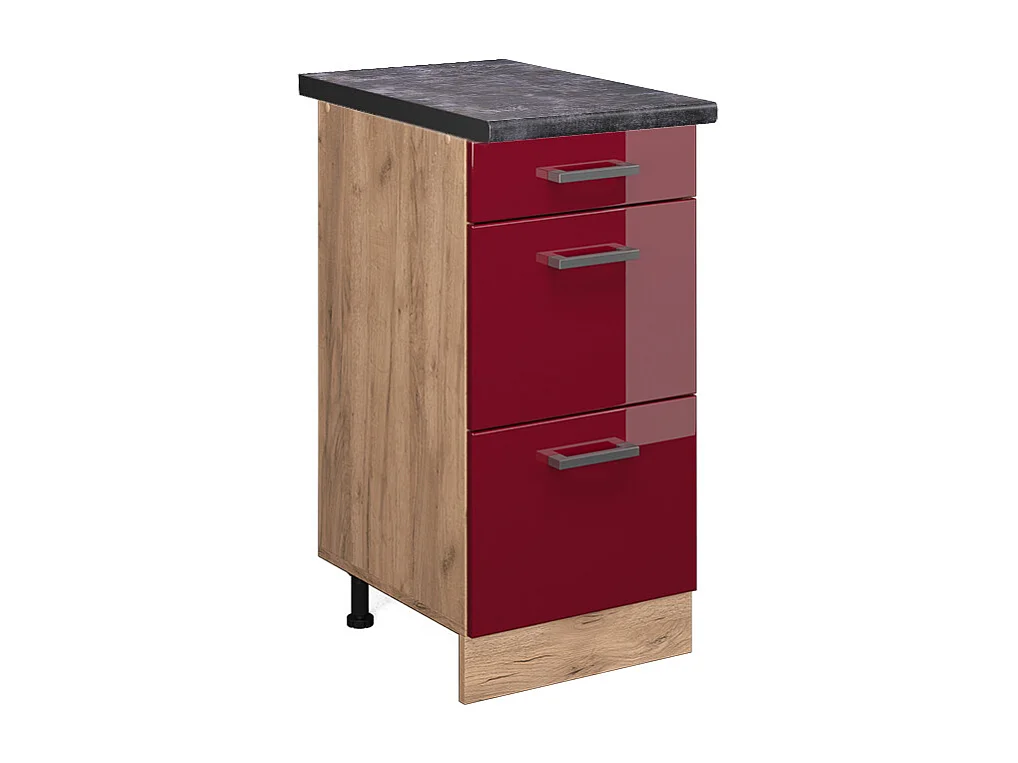 Küchenunterschrank rot hochglanz 40x60x81.6 r-line