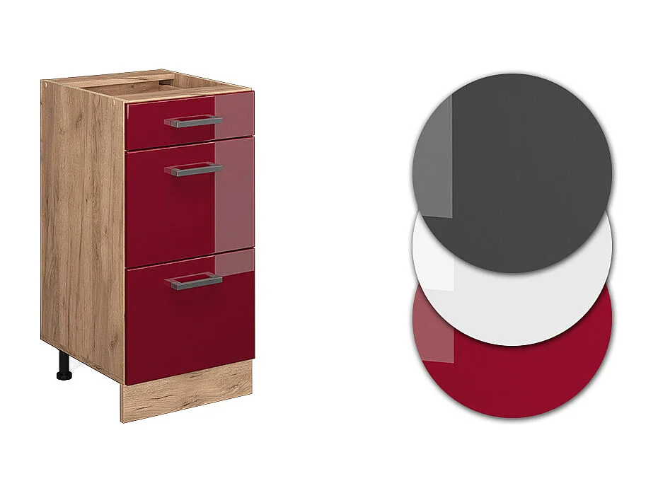 Küchenunterschrank rot hochglanz 40x60x81.6 r-line