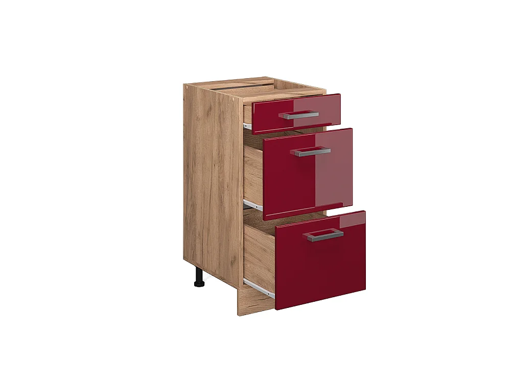 Mueble bajo de cocina rojo de alto brillo 40x60x81.6 r-line