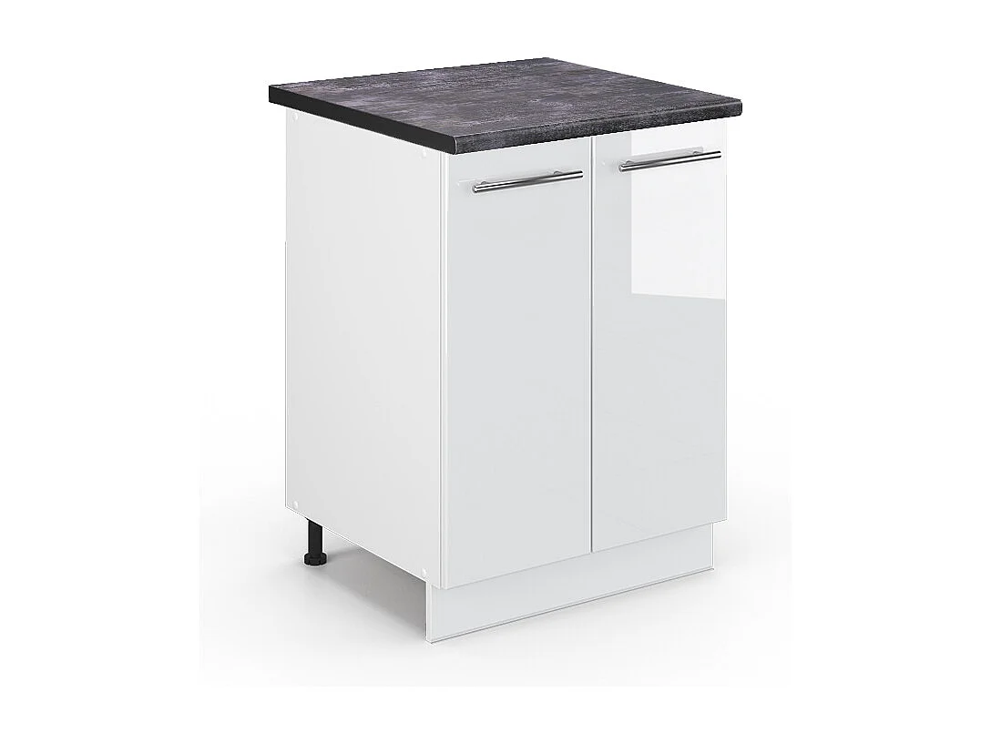 Meuble bas de cuisine blanc haute brillance 60x60x82 fame-line