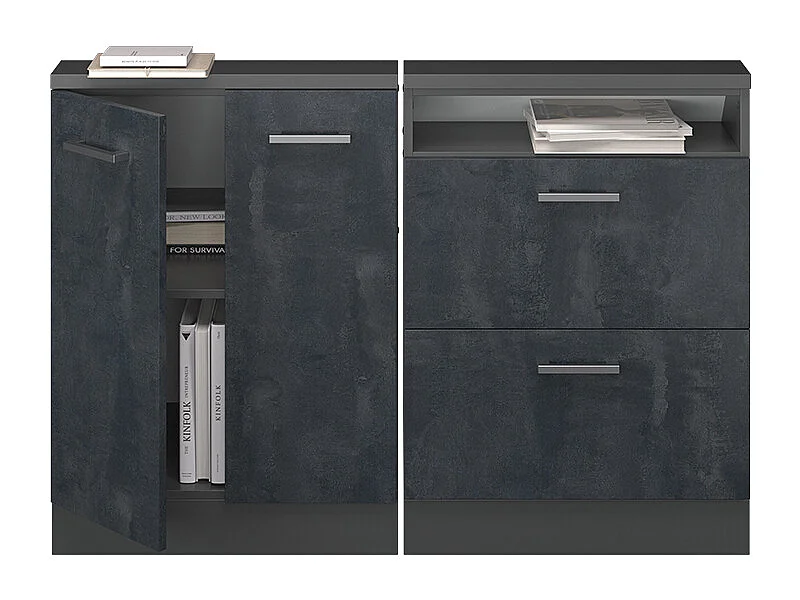 Mobile cucina sottotetto calcestruzzo nero 120x46x81.6 r-line