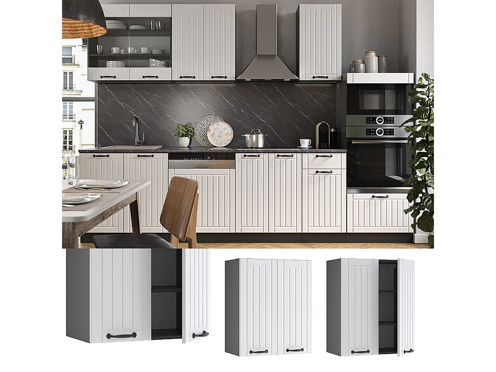 Wall cabinet white country house 60x34.1x72 fame-line