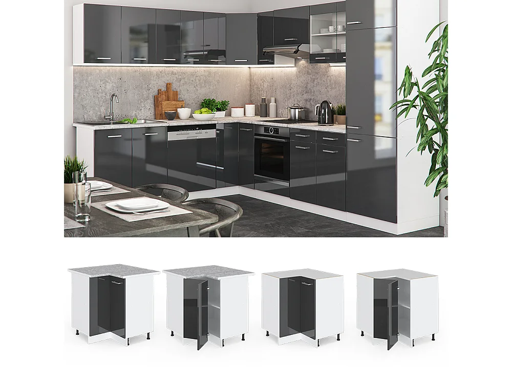 Meuble dangle anthracite haute brillance 75.6x46x81.6 r-line