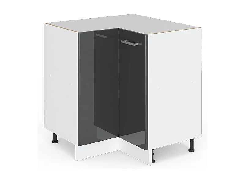 Mobile ad angolo cucina antracite lucido 75.6x46x81.6 r-line