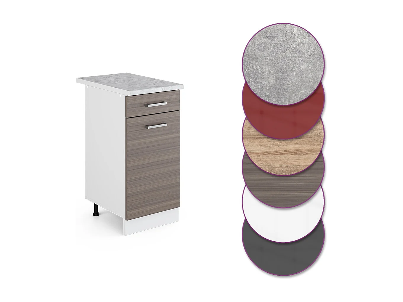 Meuble cuisine gris noble 40x60x81.6 r-line