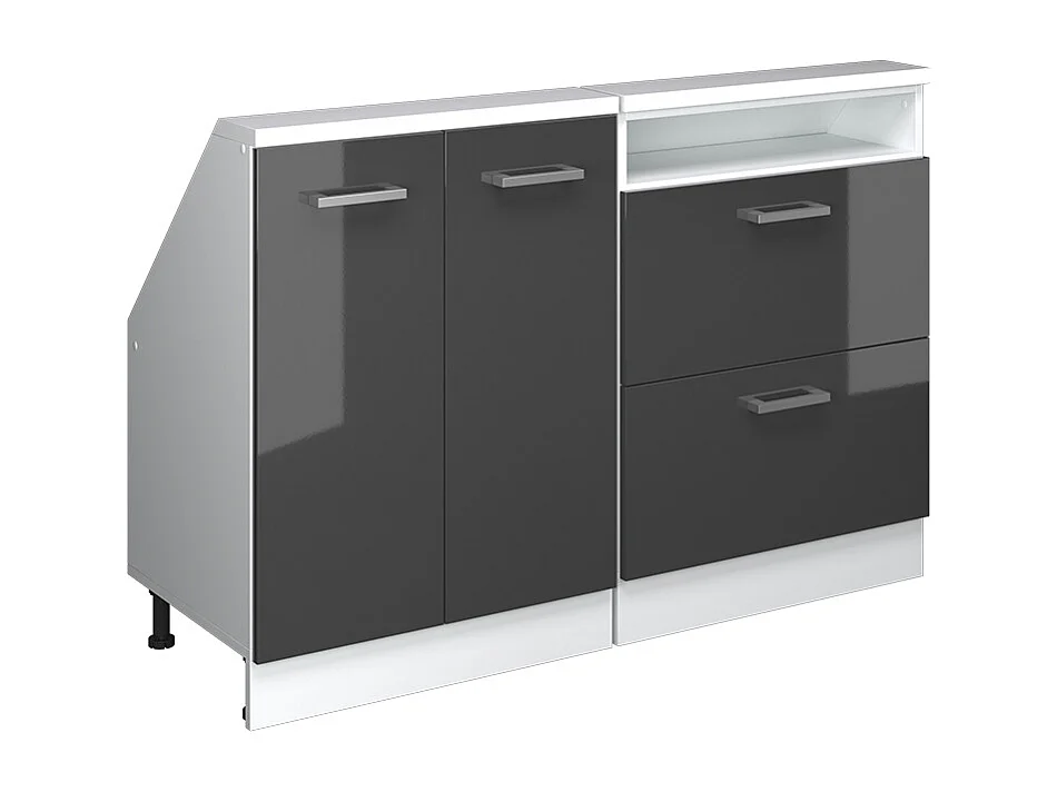 Küchenschrank für Dachschrägen anthrazit hochglanz 120x46x81.6 r-line