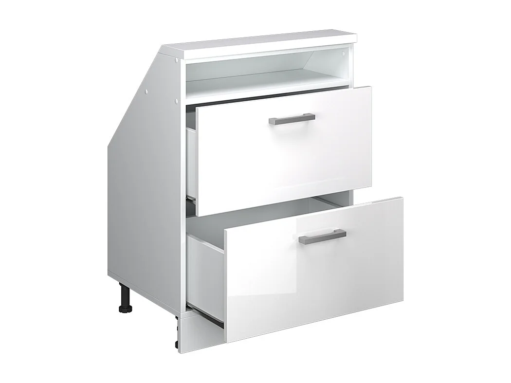 Köksskåp för sluttande tak vit högblank 60x46x81.6 r-line