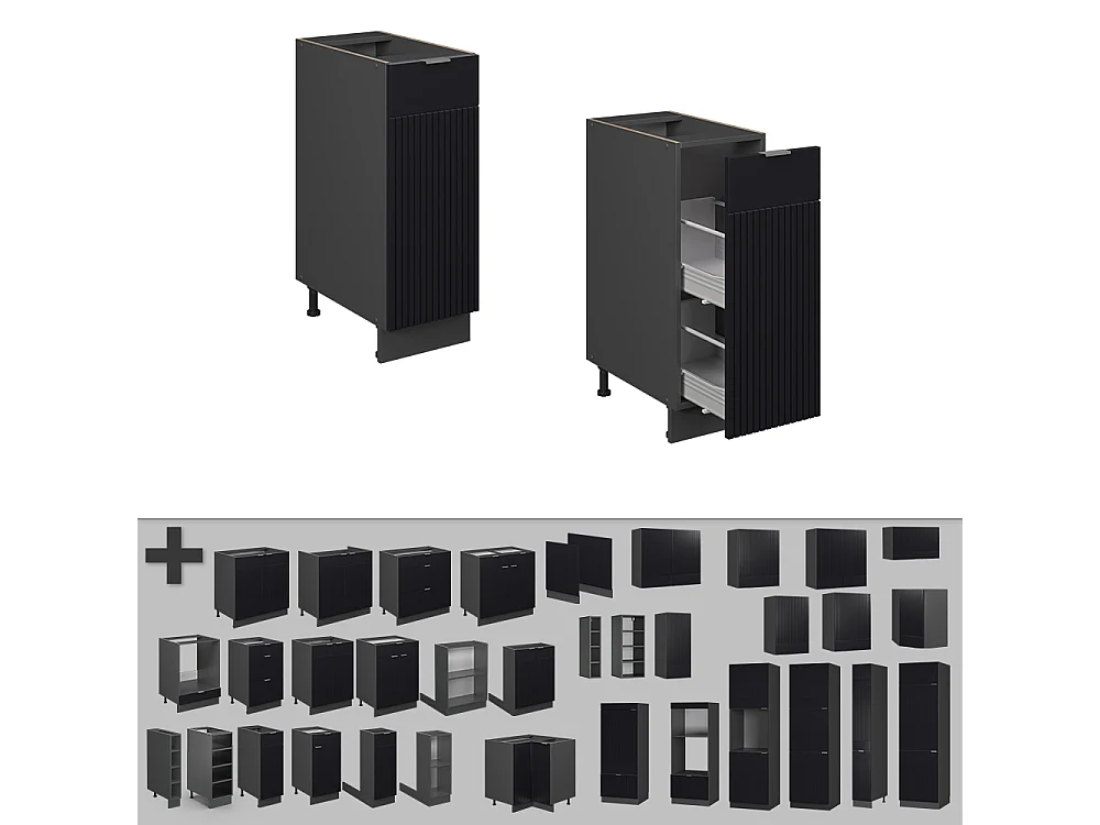 Szafka apteczna czarne paski 30x51.6x82 fame-line