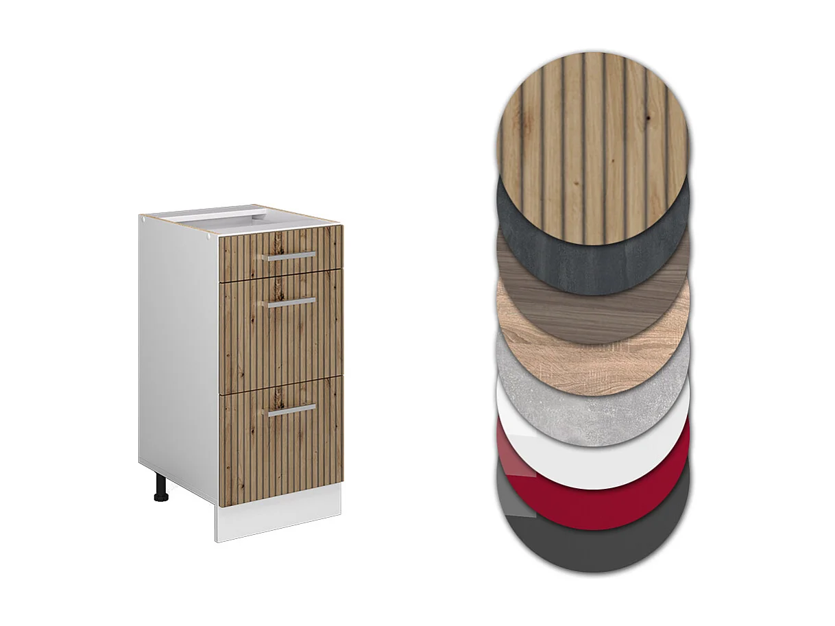 Mueble bajo de cocina roble artesanal 40x60x81.6 r-line