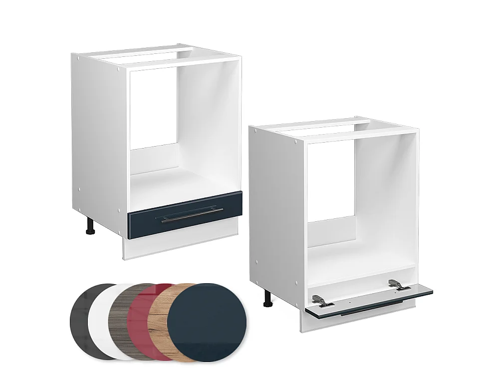 Armario para horno empotrado azul oscuro alto brillo 60x51.6x82 fame-line